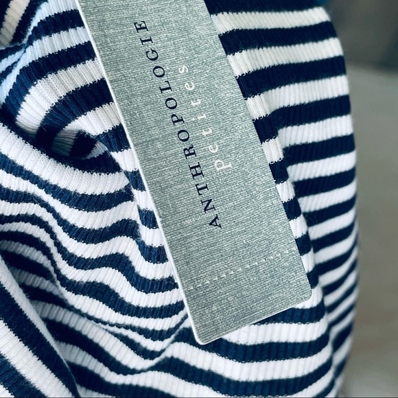 New! Mini Dress ANTHROPOLOGIE Dolan Ribbed Sleeveless Cowl Striped nautical - Picture 4 of 10